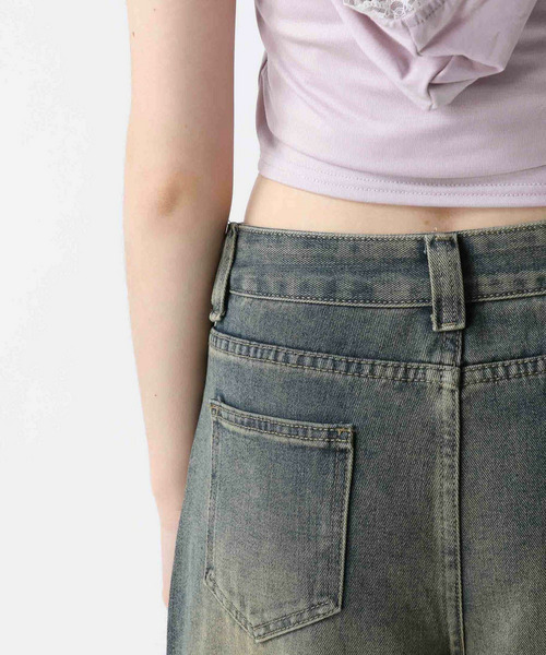 ヴィンテージ加工デニムパンツ 詳細画像