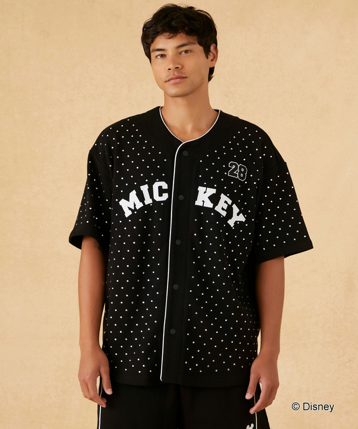 【Disney】【UNISEX】ベースボールシャツ 詳細画像 ブラック09 1