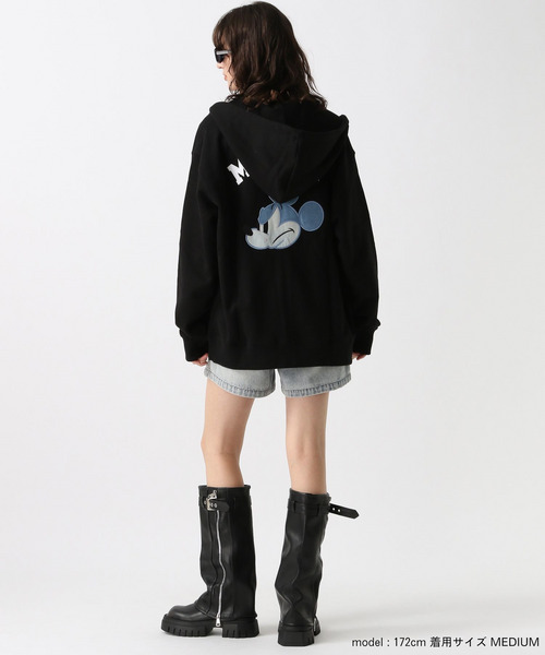 【Disney】【UNISEX】フロントジップ裏毛パーカー 詳細画像