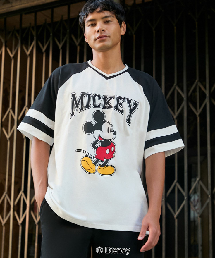 【Disney】【UNISEX】ベースボールTシャツ 詳細画像 ホワイト01 1