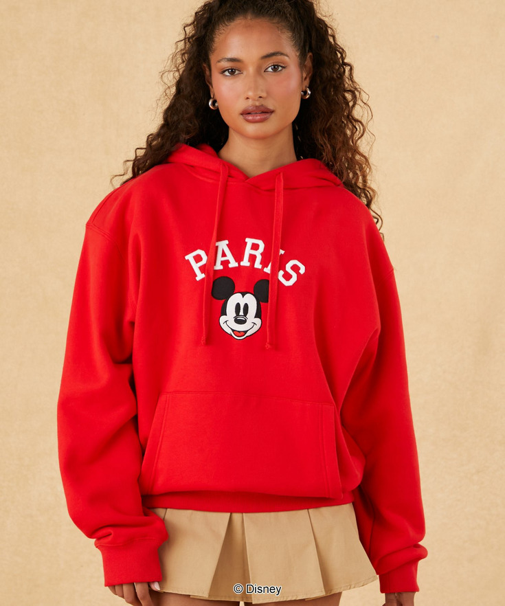 【Disney】【UNISEX】裏毛パーカー 詳細画像 レッド30 1