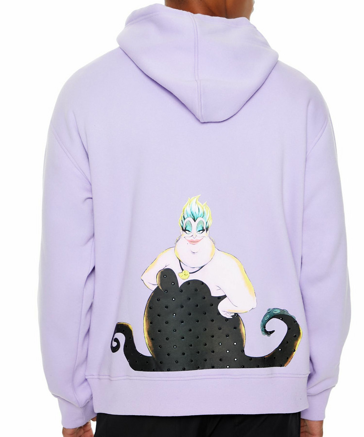 【Disney Villains】【UNISEX】アースラ裏毛フーディー 詳細画像 3