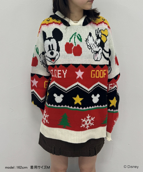 【Disney Holiday 第2弾 11月22日発売開始！】【UNISEX】カラフルニットパーカー 詳細画像