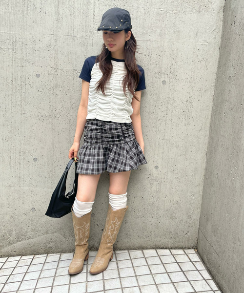 シャーリングラグランTシャツ 詳細画像