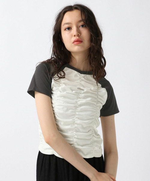 シャーリングラグランTシャツ