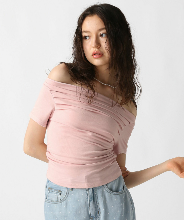 華奢見えオフショルＴシャツ 詳細画像 ピンク20 1