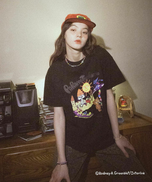 【パラッパラッパー】ピグメント加工グラフィックTシャツ